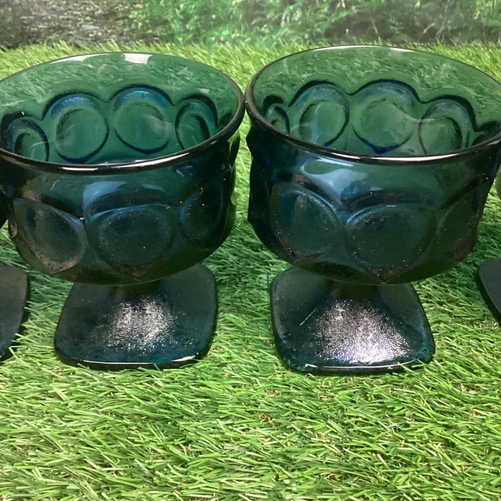 Vintage Noritake Spotlight Cobalt Blue Pedestal Dessert Bowls (5)